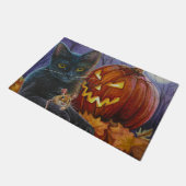 Halloween Cat & Mouse nr. 2. Waterverf Art Doormat Deurmat (Schuin)