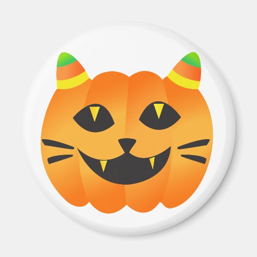 Halloween Cat-o''-Lantern Magneet (Voorkant)