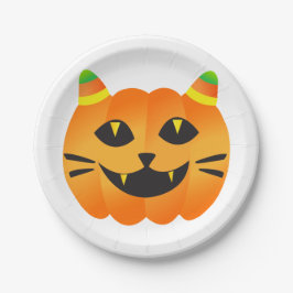 Halloween Cat-o''-Lantern Papieren Bordje