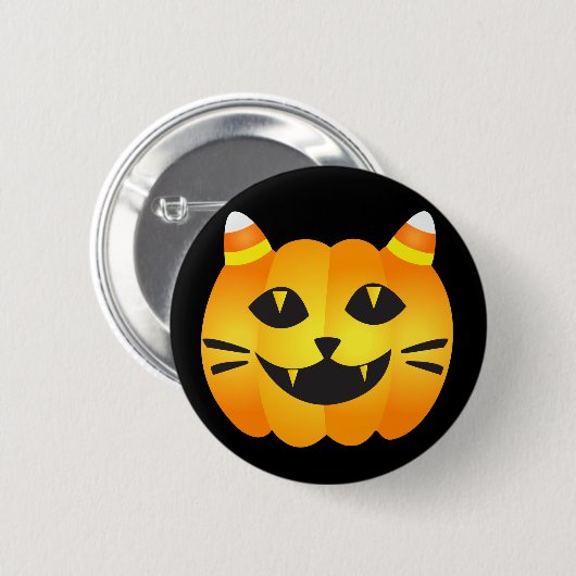 Halloween Cat-o''-Lantern Ronde Button 5,7 Cm (Voorkant /achterkant)
