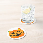 Halloween Cat-o''-Lantern Ronde Kartonnen Onderzetter (Insitu)