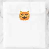 Halloween Cat-o''-Lantern Ronde Sticker (Tas)