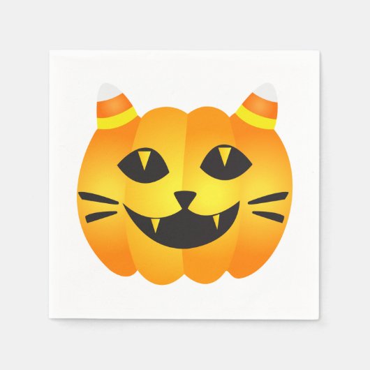 Halloween Cat-o''-Lantern Servet (Voorkant)