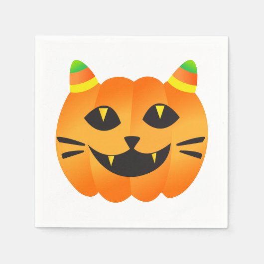 Halloween Cat-o''-Lantern Servet (Voorkant)