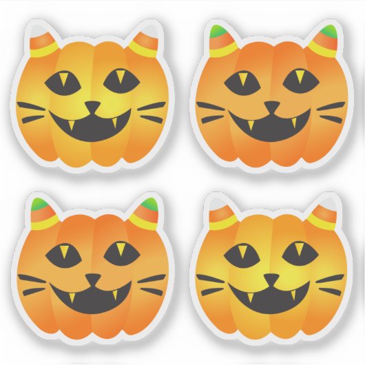 Halloween Cat-o''-Lantern Sticker (Voorkant)