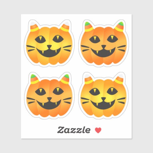 Halloween Cat-o''-Lantern Sticker (Vel)