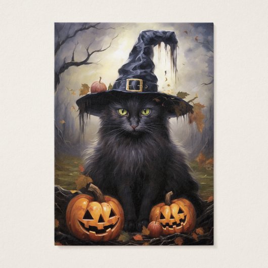 Halloween Cat Oorbel Display Kaart (Achterkant)