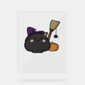 Halloween Cat Oversized T-shirt Acryl Bord (Voorkant)