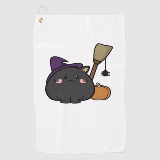 Halloween Cat Oversized T-shirt Golfhanddoek (Voorkant)