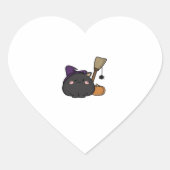Halloween Cat Oversized T-shirt Hart Sticker (Voorkant)