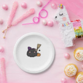 Halloween Cat Oversized T-shirt Papieren Bordje (Feest)