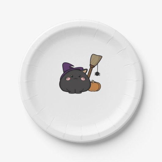 Halloween Cat Oversized T-shirt Papieren Bordje (Voorkant)