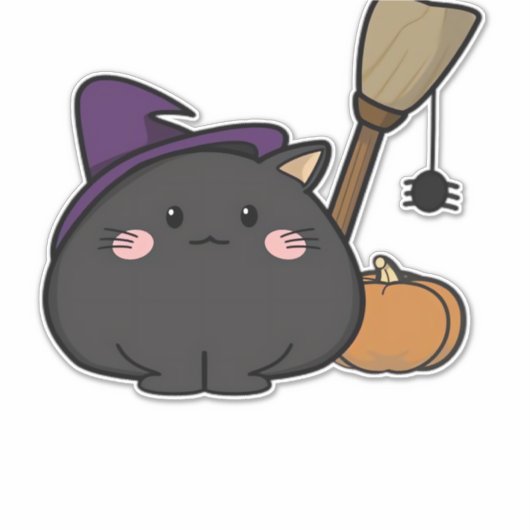Halloween Cat Oversized T-Shirt Sticker (Voorkant)