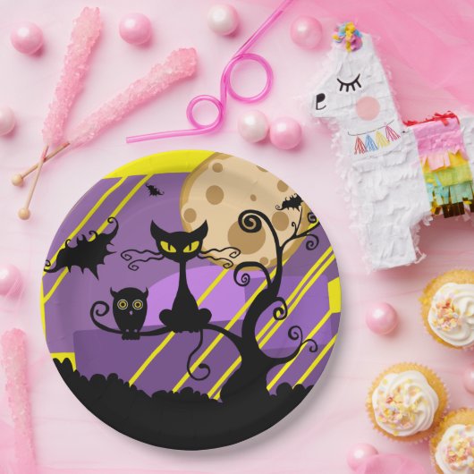 Halloween Cat & Owl Paper Bord (Feest)