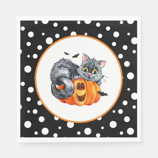 Halloween Cat Paper Napkins Servet (Voorkant)