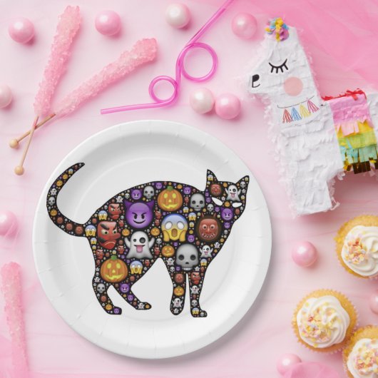 HALLOWEEN CAT PAPIEREN BORDJE (Feest)