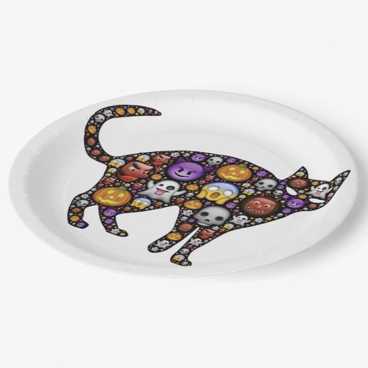 HALLOWEEN CAT PAPIEREN BORDJE (Gekanteld)