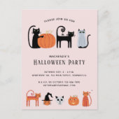 Halloween Cat Party Invitation Briefkaart (Voorkant)