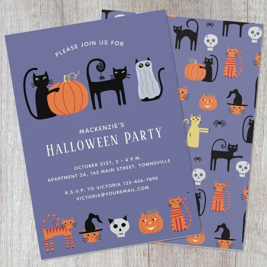 Halloween Cat Party Kaart