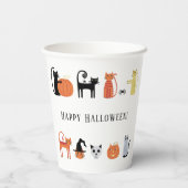 Halloween Cat Party Papieren Bekers (Achterkant)