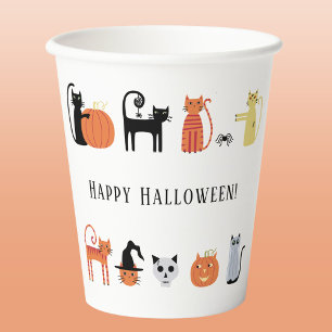 Halloween Cat Party Papieren Bekers