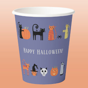 Halloween Cat Party Papieren Bekers