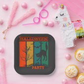 Halloween Cat Party Papieren Bordje (Feest)