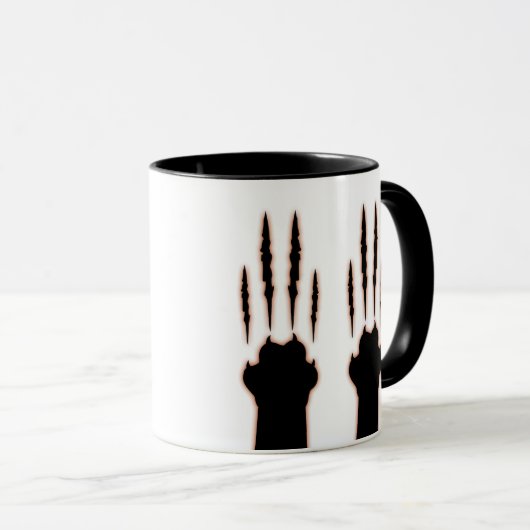 Halloween Cat Paw Claw Marks Kat krassen Mok (Voorkant rechts)