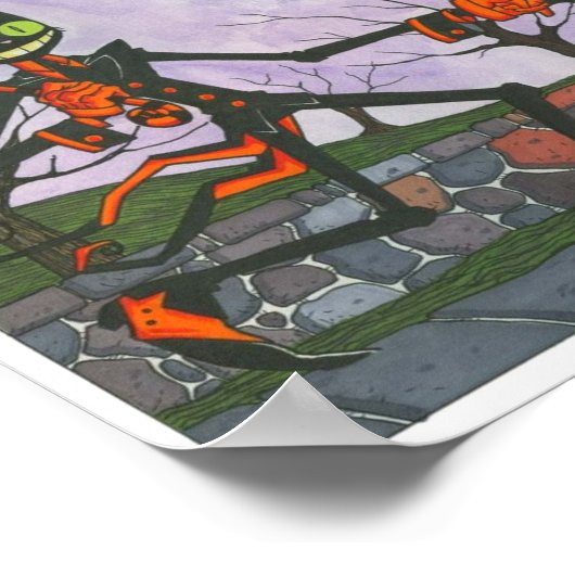 "Halloween Cat & Pocket" afdrukken Poster (Hoek)