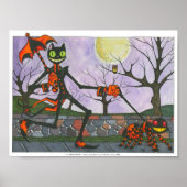 "Halloween Cat & Pocket" afdrukken Poster (Voorkant)