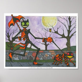 "Halloween Cat & Pocket" afdrukken Poster