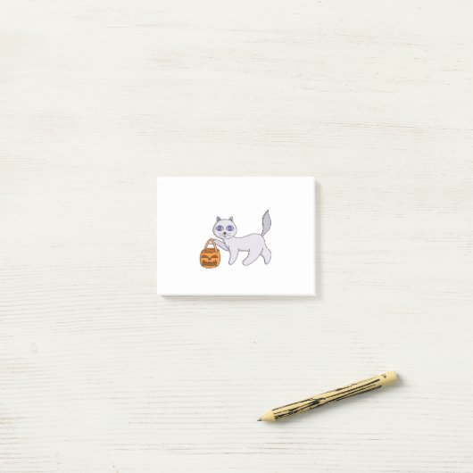 Halloween Cat Post-it® Notes (Op bureau)