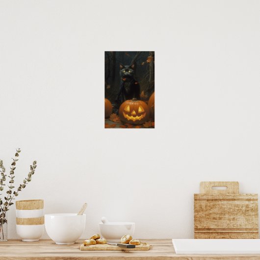 Halloween Cat Poster (Keuken)