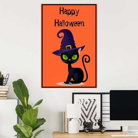 Halloween Cat Poster (Thuiskantoor)