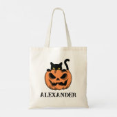  Halloween Cat Pumpkin Custom Snoep Tote Bag (Achterkant)