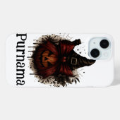 Halloween Cat Pumpkin iPhone Case – Witchy Herfst  (Achterkant (horizontaal))