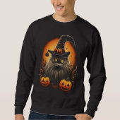 Halloween Cat Pumpkin Kostuum Witch Pet Black Cat Trui (Voorkant)