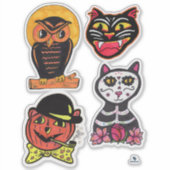  Halloween Cat Pumpkin Owl Fun Sticker (Voorkant)