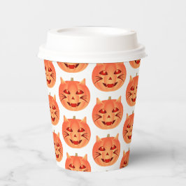 Halloween Cat Pumpkin Papieren Bekers
