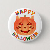 Halloween Cat Pumpkin Ronde Button 5,7 Cm (Voorkant)