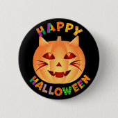 Halloween Cat Pumpkin Ronde Button 5,7 Cm (Voorkant)