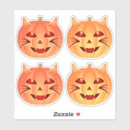 Halloween Cat Pumpkin Sticker