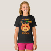 Halloween Cat Pumpkin T-shirt (Voorkant volledig)