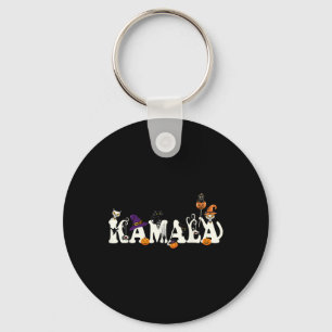 Halloween Cat Pumpkin Witch Pet Lover Kamala Haris Sleutelhanger