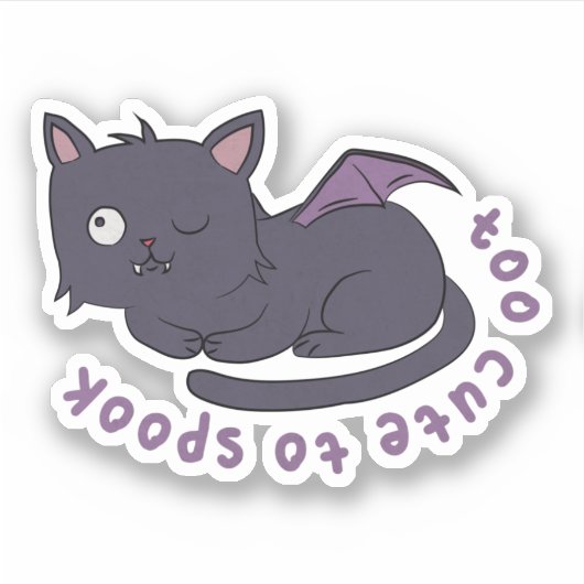 Halloween Cat Pun: Te stom om te spreken Sticker (Voorkant)