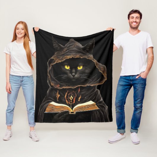 Halloween Cat Reading Preys Anatomy Spell List Fleece Deken (In situ)