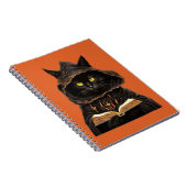 Halloween Cat Reading Preys Anatomy Spell List Notitieboek (Rechterzijde)