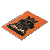 Halloween Cat Reading Preys Anatomy Spell List Notitieboek (Linkerzijde)