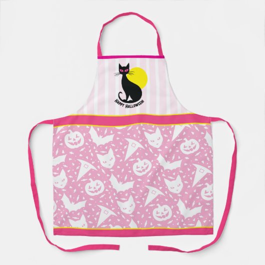 Halloween Cat Retro Halloween Schort (Voorkant)