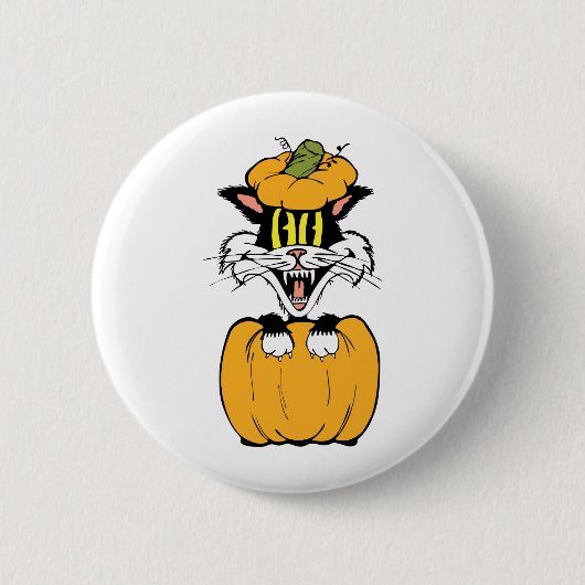 Halloween Cat Ronde Button 5,7 Cm (Voorkant)